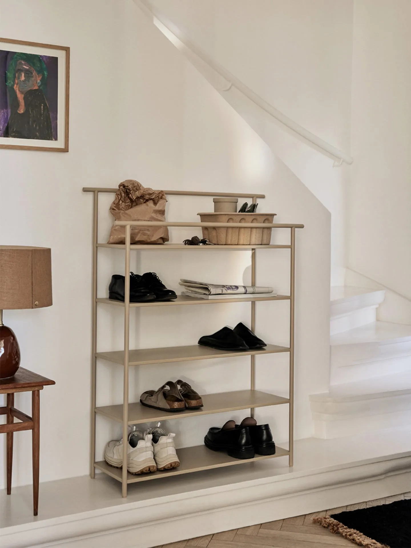 Dora 5-Shelf Storage Rack - Cashmere, Iron