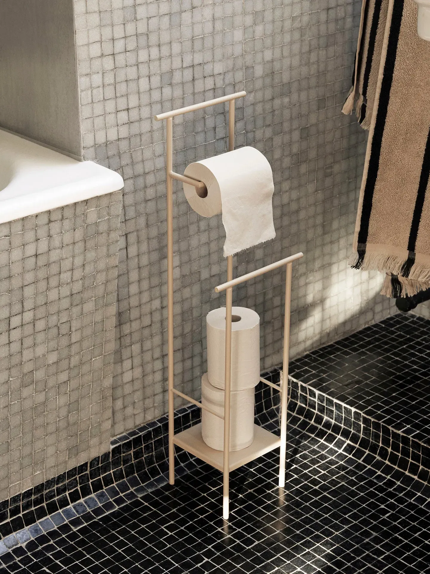 Dora Toilet Paper Stand with Storage - Cashmere