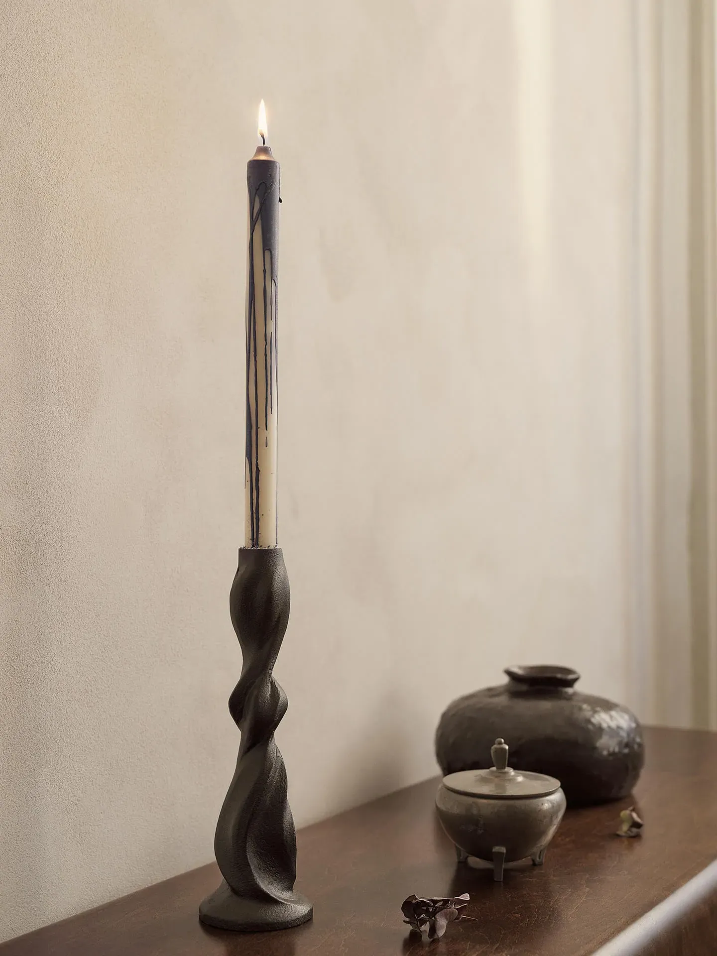 Dryp Candles Set of 2 - Deep Blue, Stearin