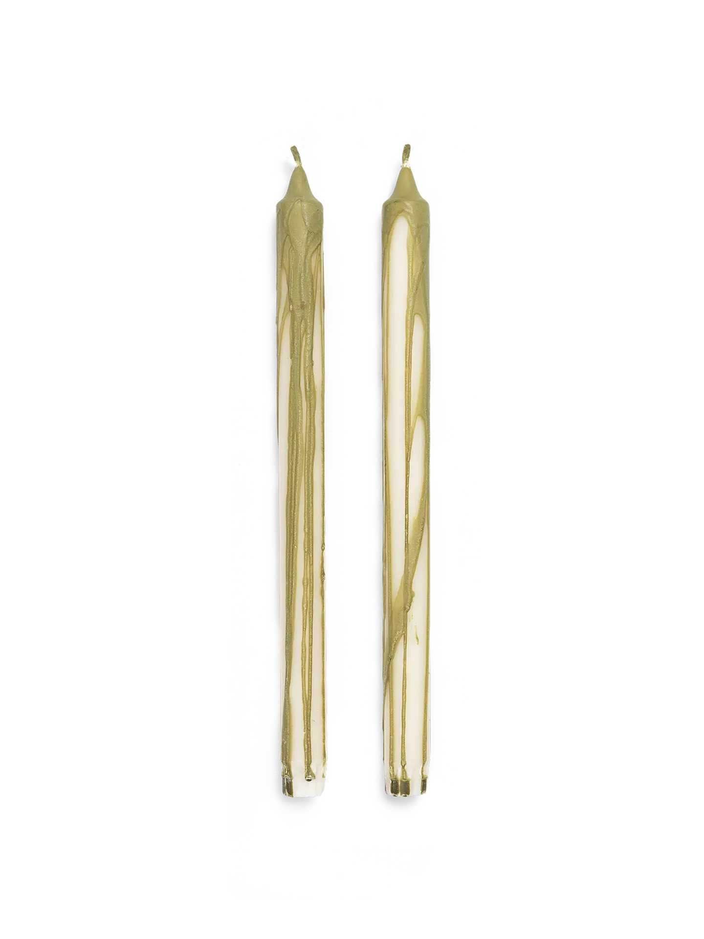 Dryp Candles Set of 2 - Olive Green, Stearin