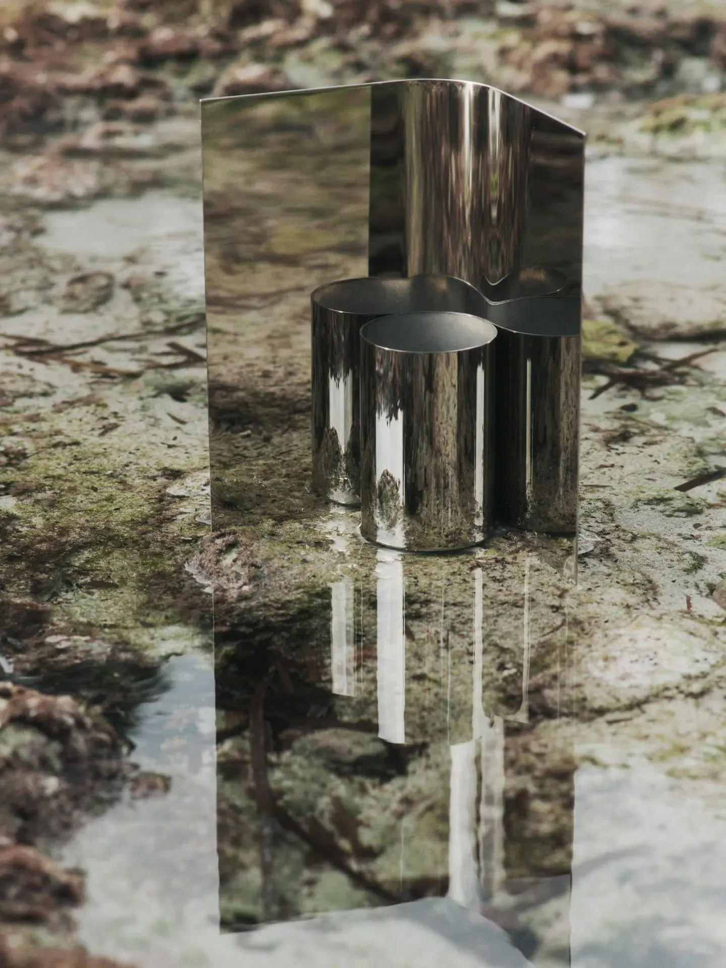 Eddy Vase - Mirror Polished, Stainless Steel