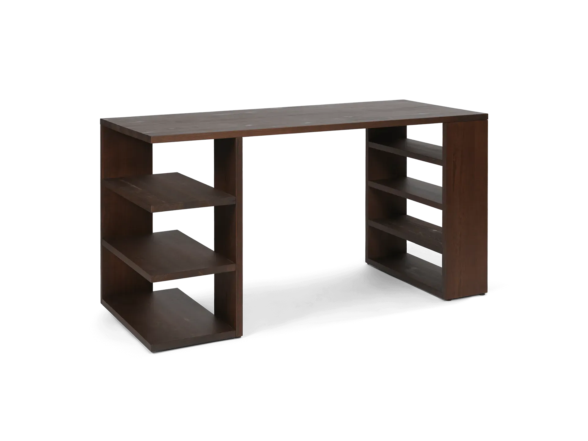 Edre Desk with Storage - Dark Stained Pine image