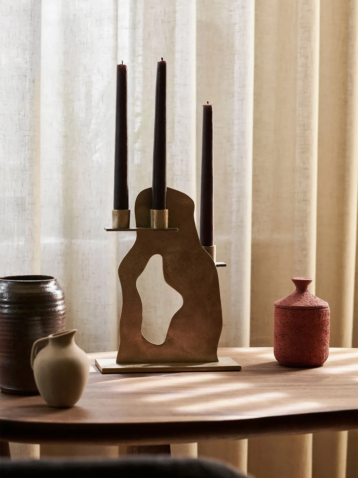 Erode Candle Holder - Brass