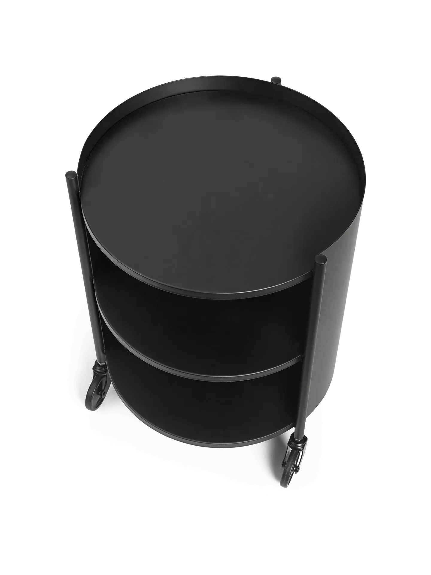 Eve Cylinder Storage Unit with Wheels - Black, Steel