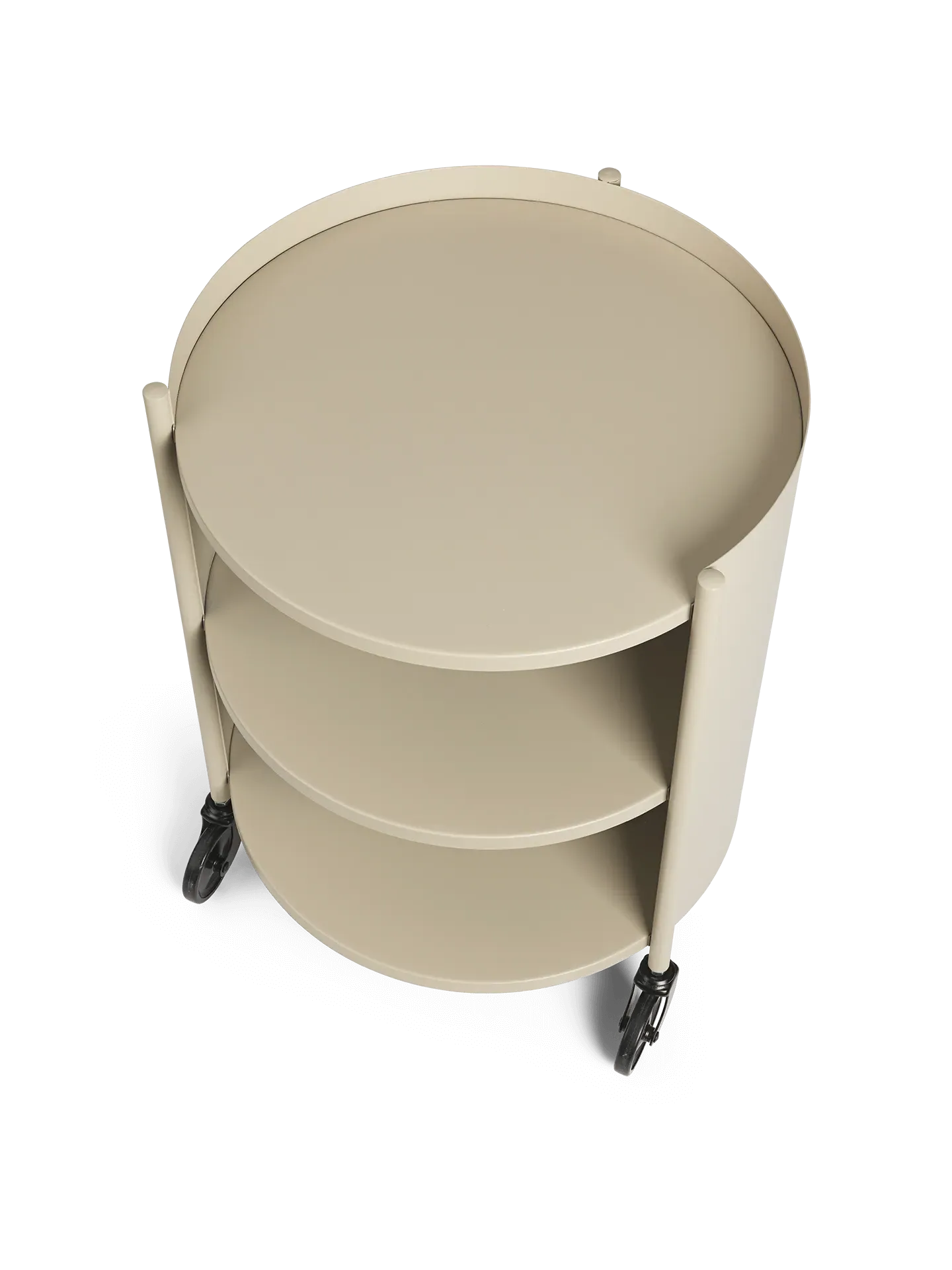 Eve Cylinder Storage Unit with Wheels - Cashmere, Steel