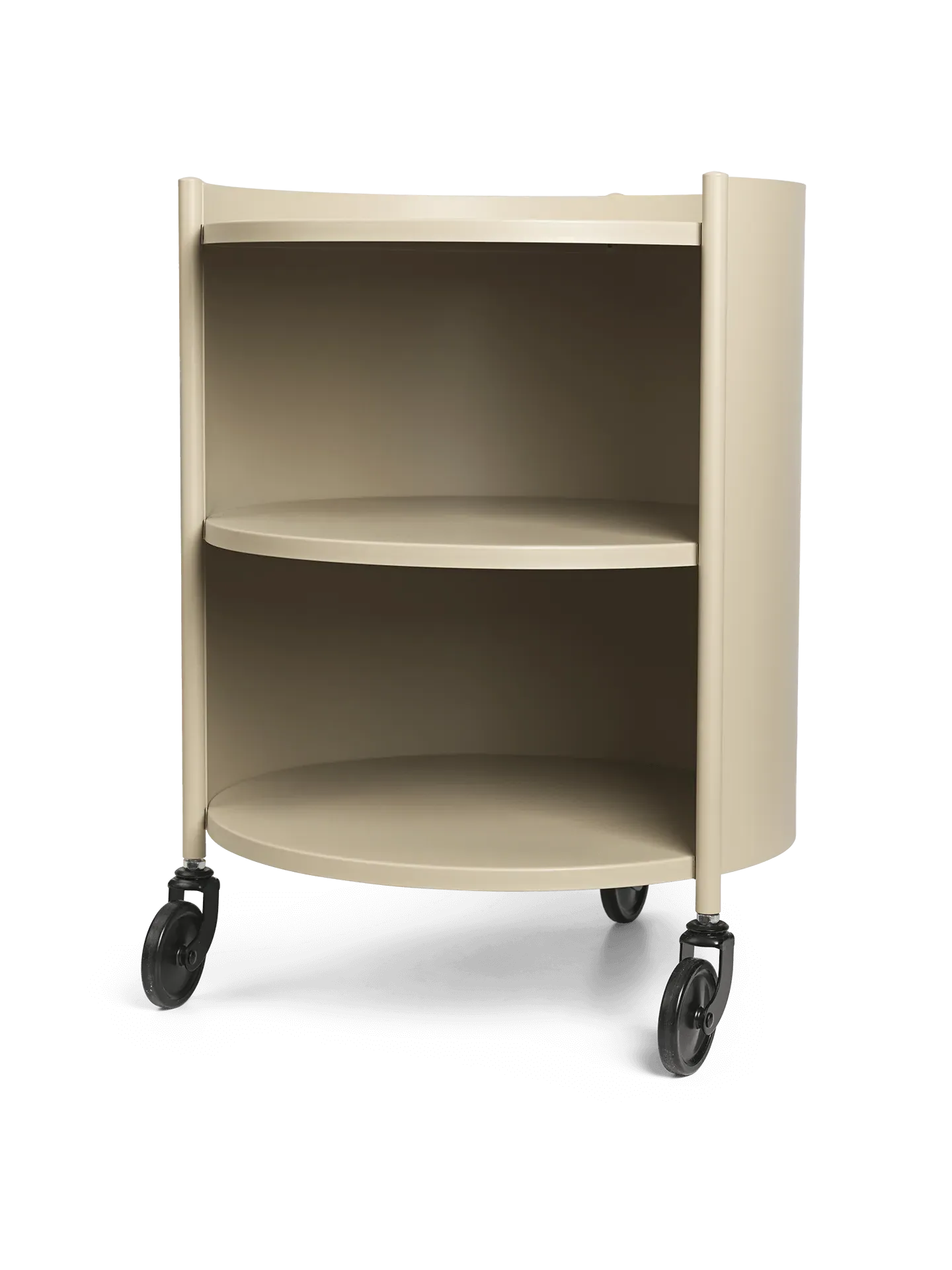 Eve Cylinder Storage Unit with Wheels - Cashmere, Steel