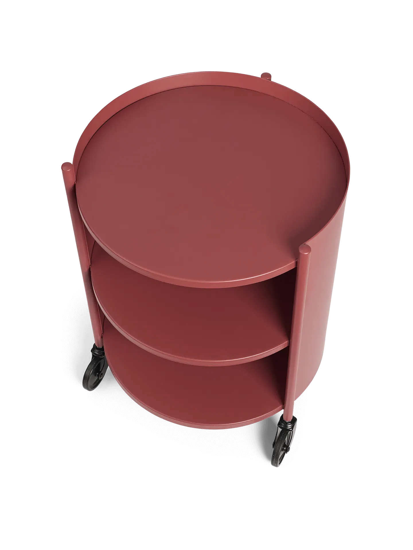 Eve Cylinder Storage Unit with Wheels - Mahogany Red, Steel