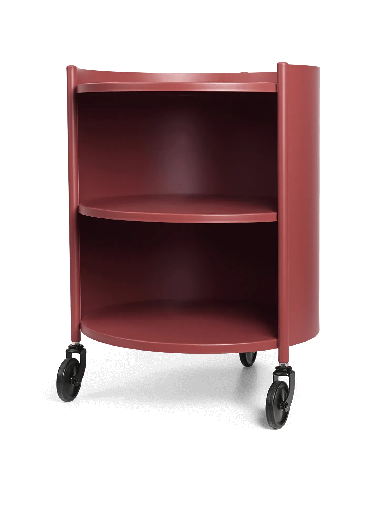 Eve Cylinder Storage Unit with Wheels - Mahogany Red, Steel