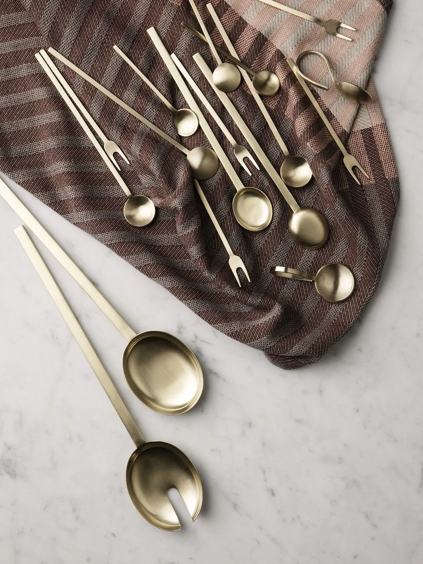 Fein Salad Servers - Brass