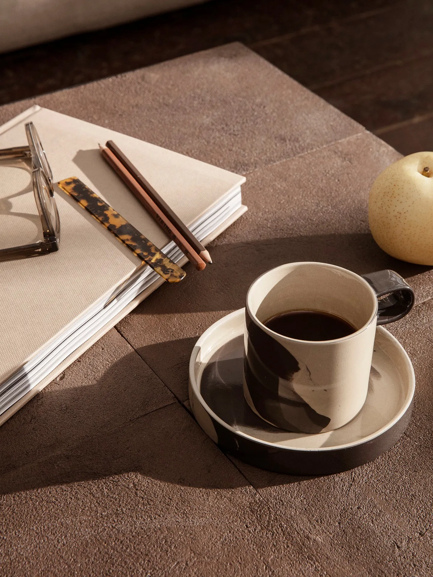 Flod Café Table - Mocha/Black