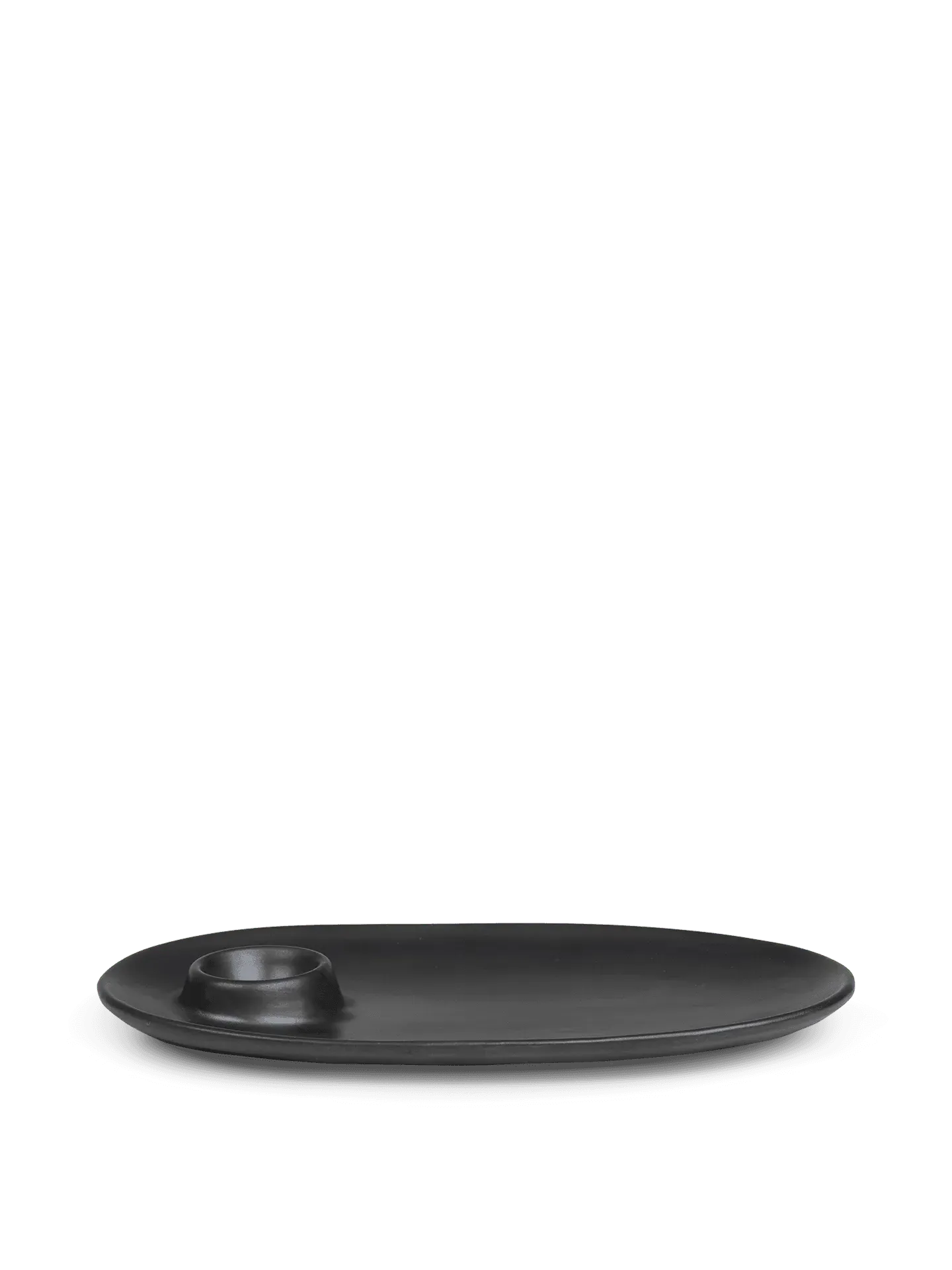 Flow Breakfast Plate with Egg Cup - Black image
