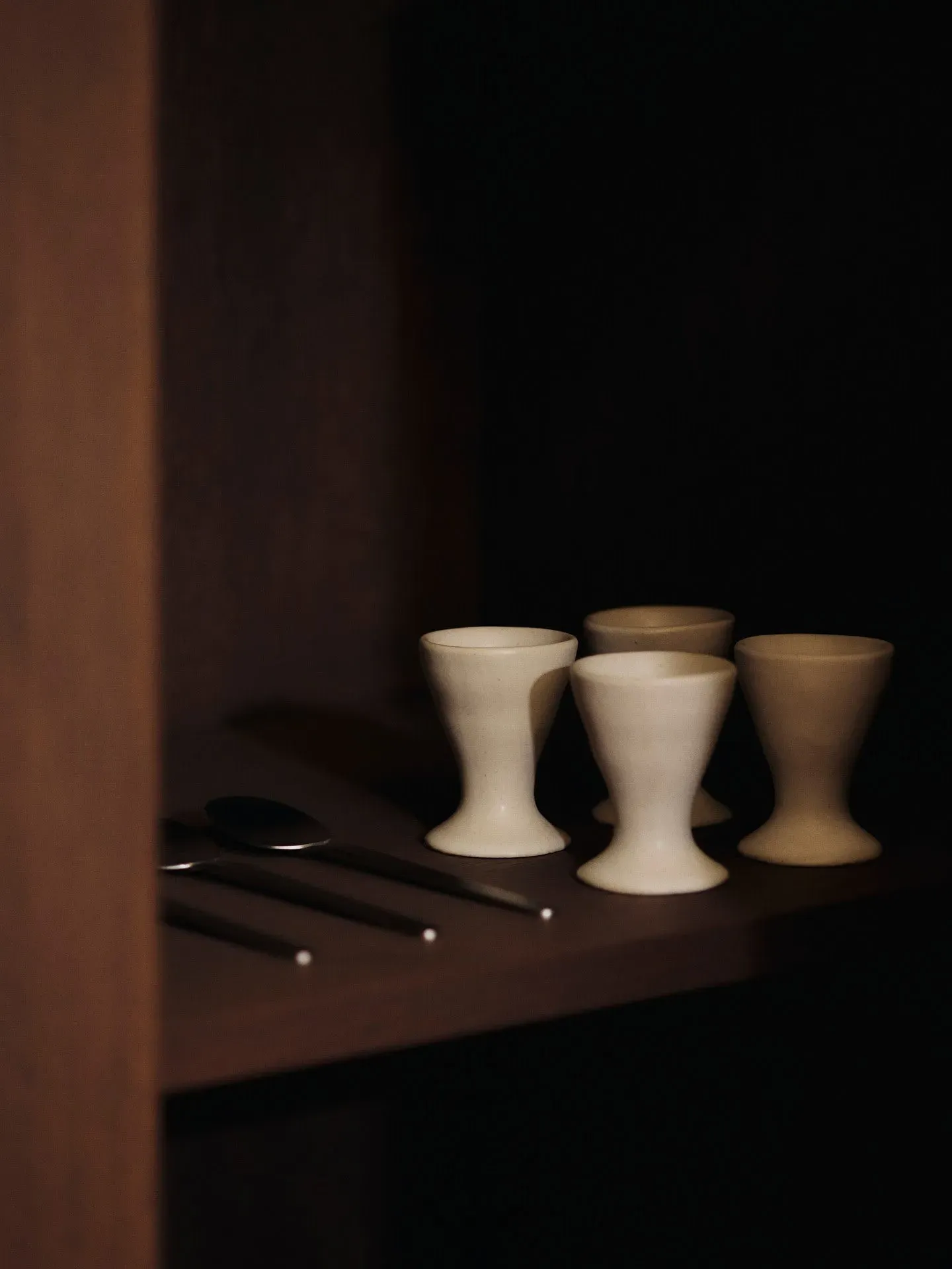 Flow Egg Cups Set of 2 - Off-White Speckle, Stoneware