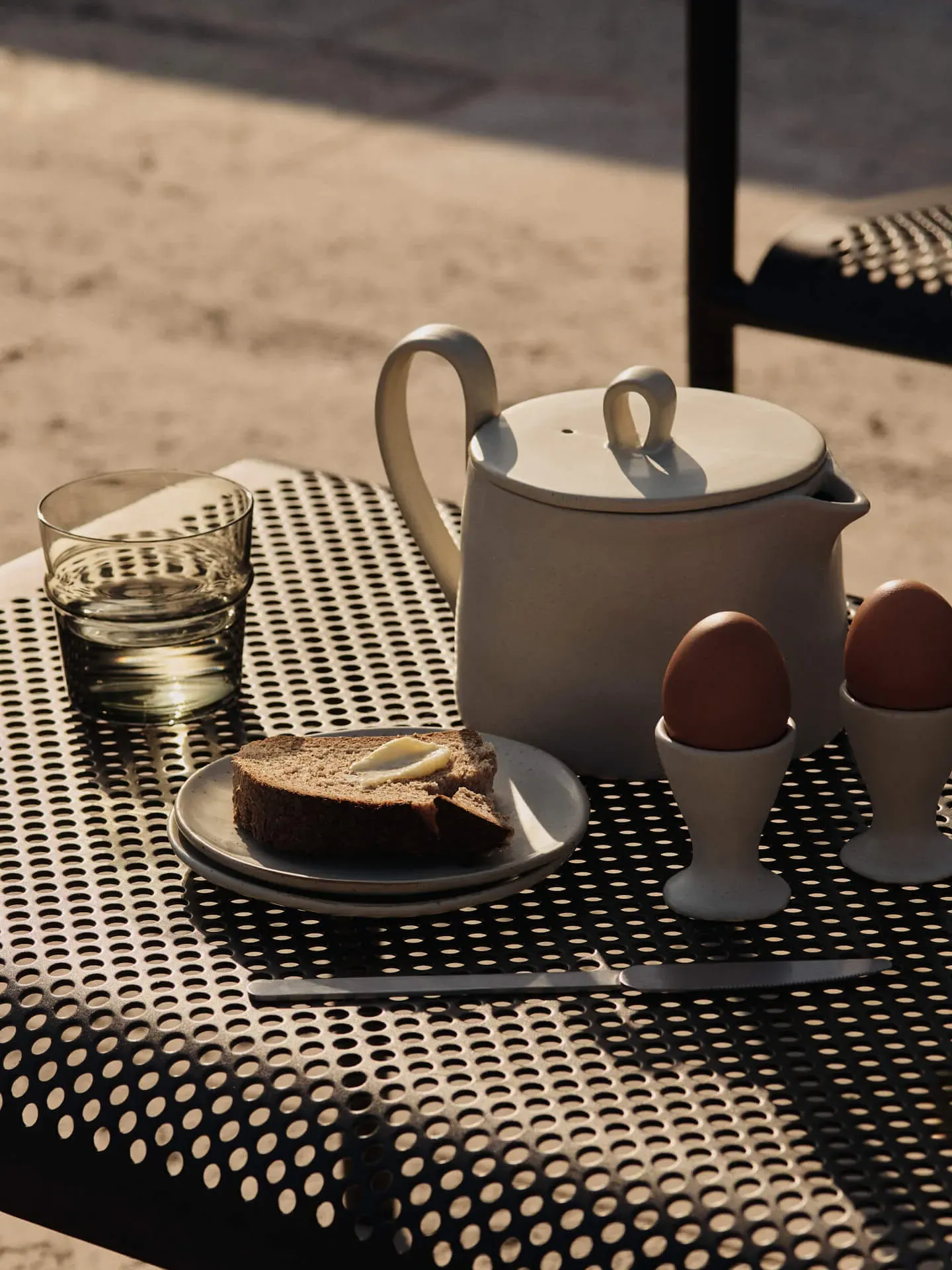 Flow Egg Cups Set of 2 - Off-White Speckle, Stoneware