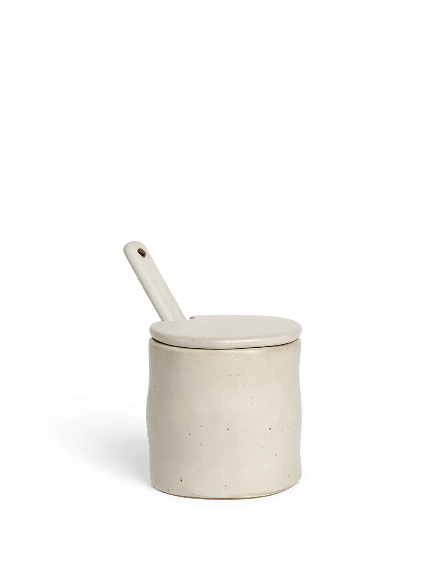 Flow Jar with Spoon - Off-White Speckle image