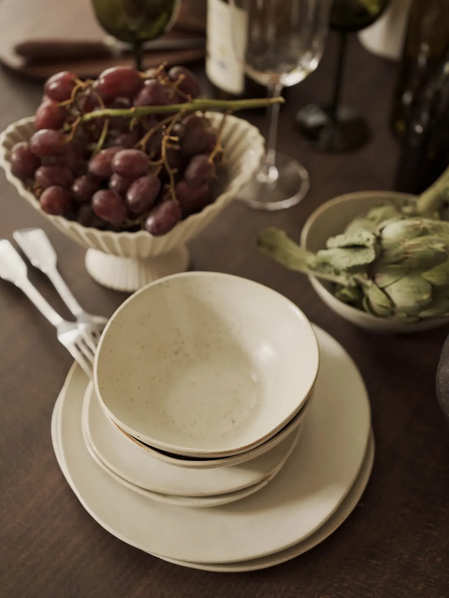 Flow Medium Bowl - Off-White Speckle