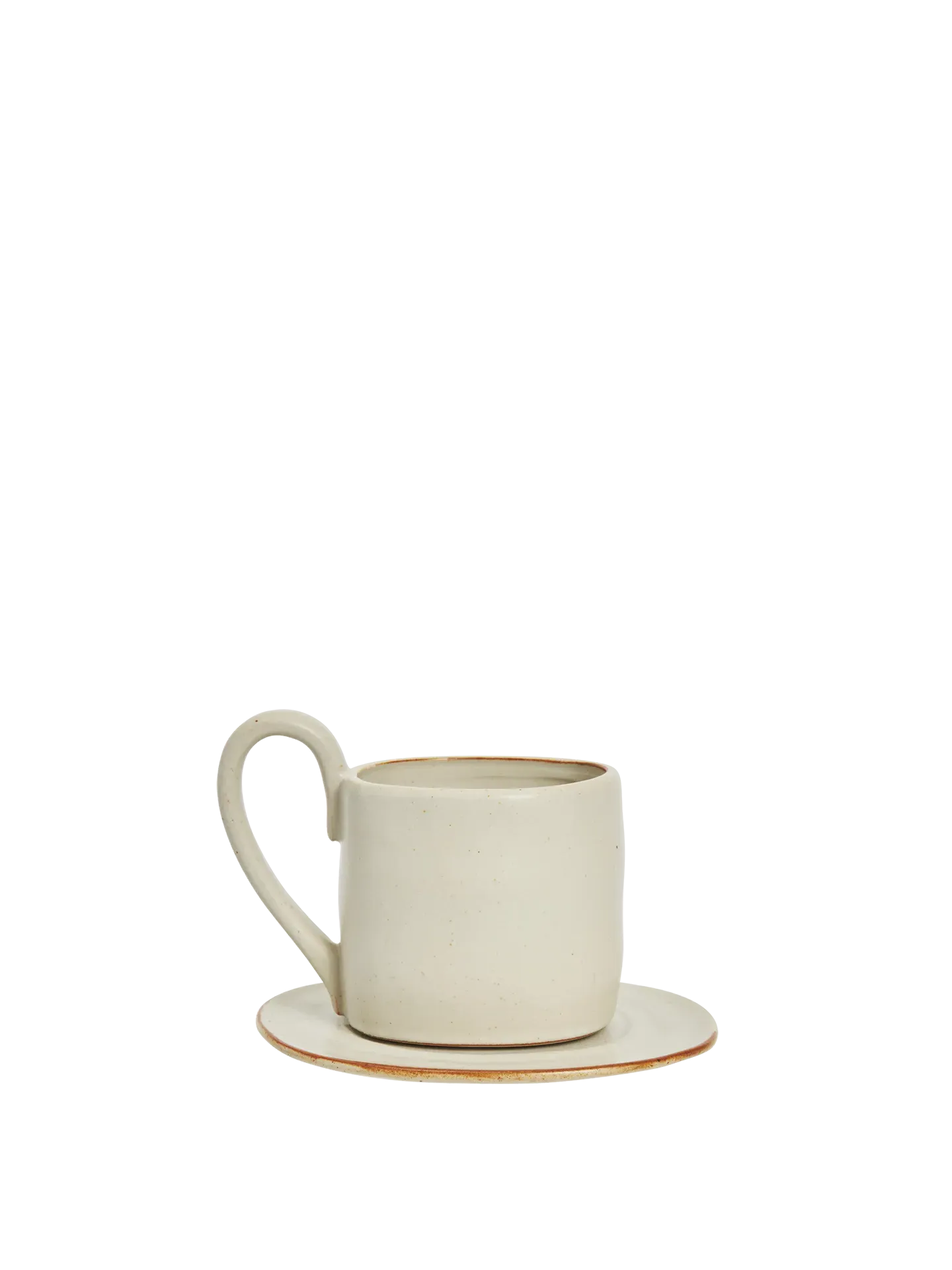 Flow Mug with Saucer - Off-White Speckle