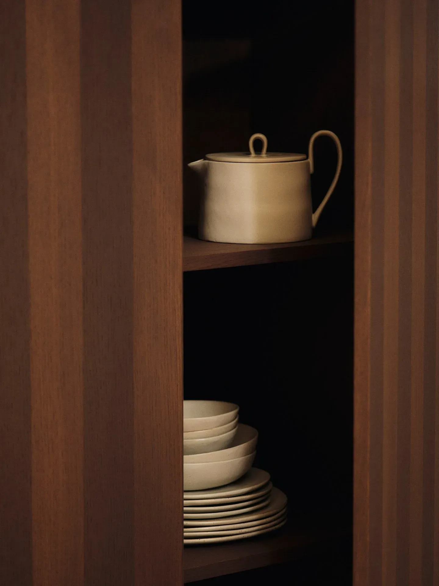 Flow Tea Pot - Off-White Speckle, Stoneware