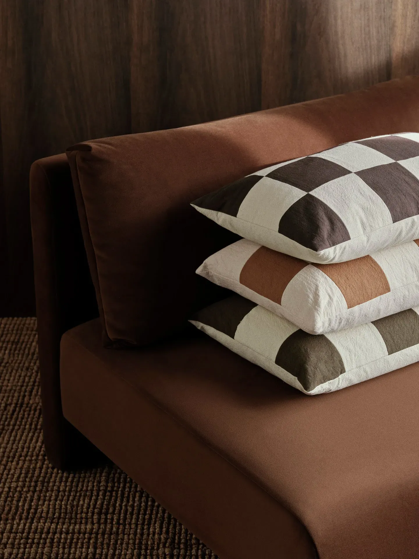 Fold Patchwork Cushion - Sugar Kelp, Organic Cotton