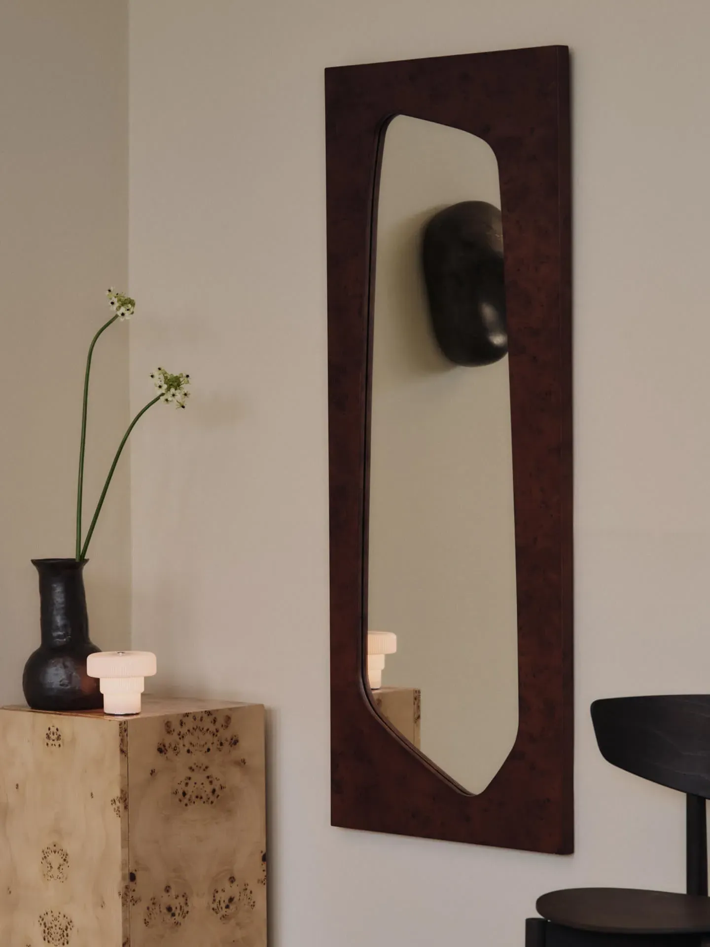 Folia Large Mirror - Dark Stained Burl