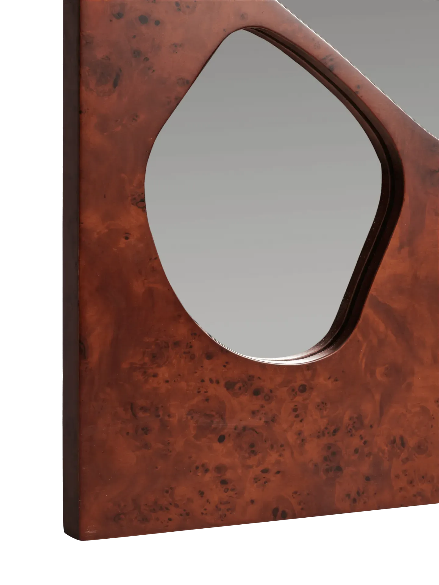 Folia Medium Mirror - Dark Stained Burl