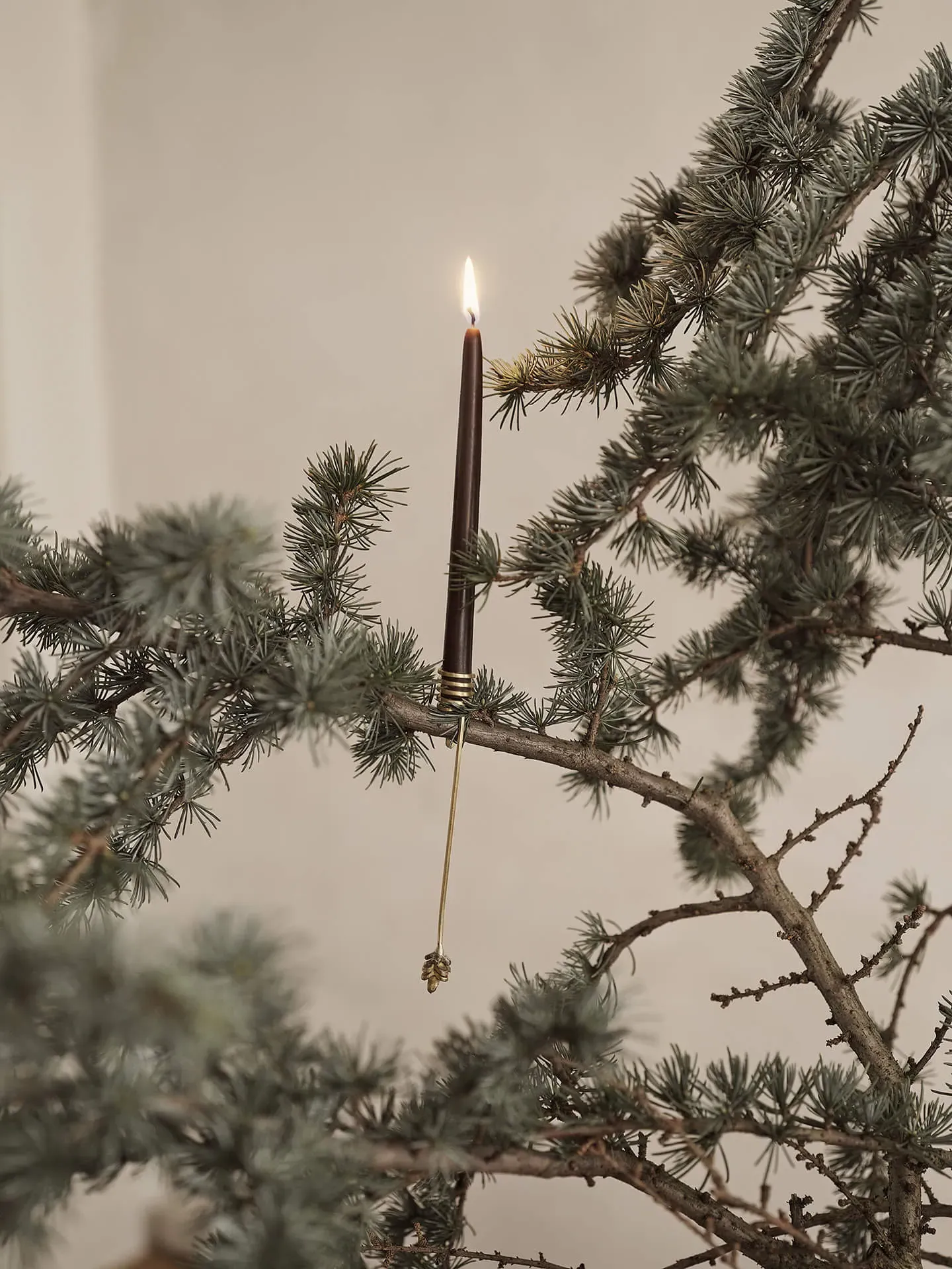 Forest Christmas Tree Candle Holders - Set of 4 - Brass