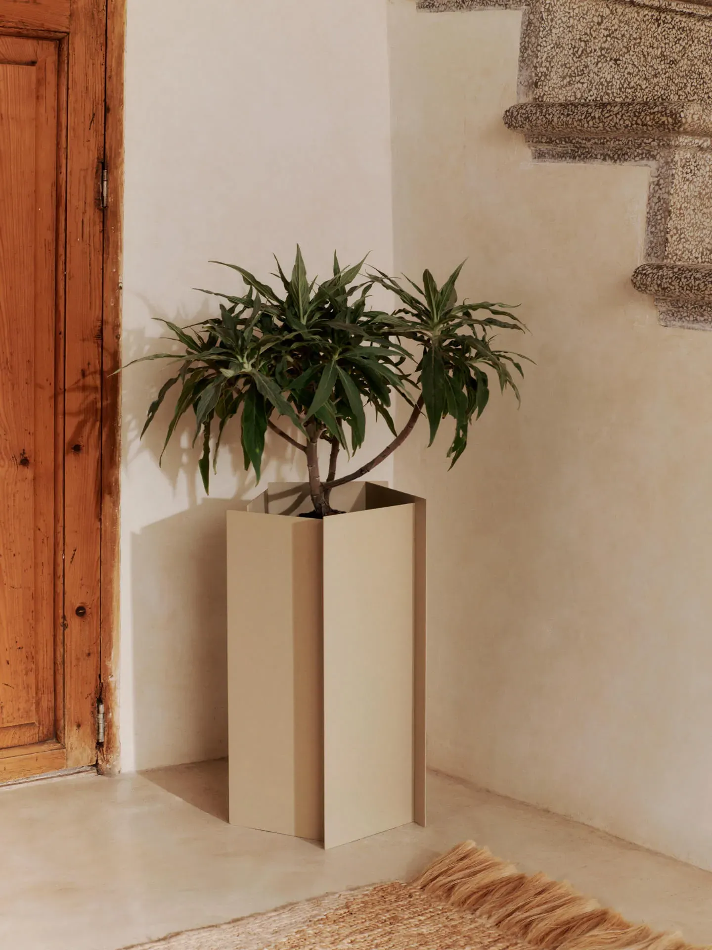 Fragma Large Planter - Cashmere, Stainless Steel