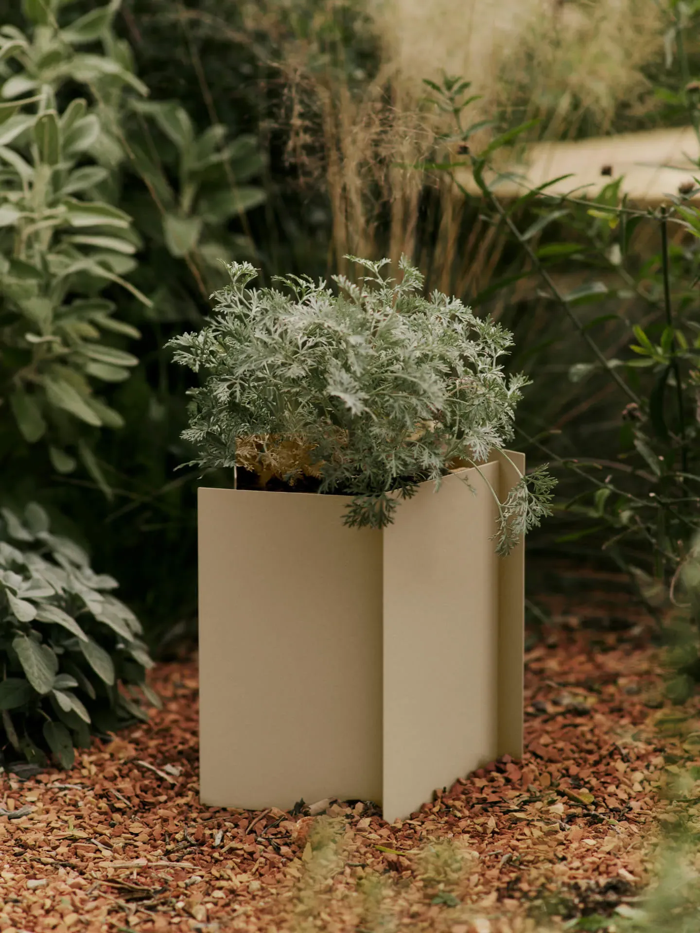 Fragma Small Planter - Cashmere, Stainless Steel