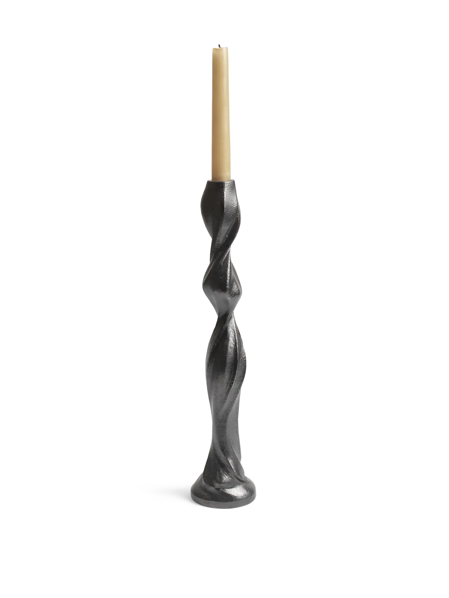 Gale Large Candle Holder - Blackened Aluminium