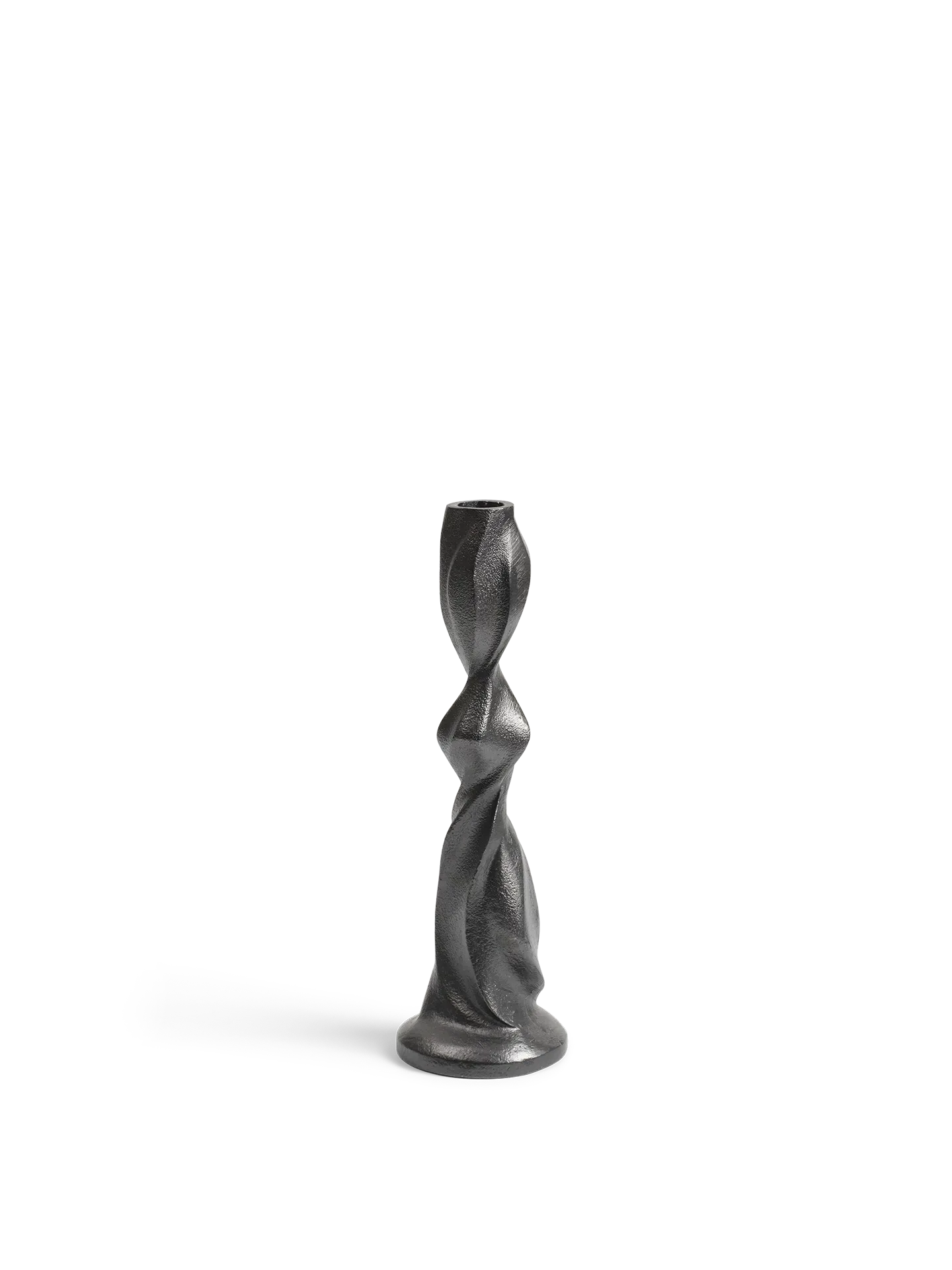 Gale Medium Candle Holder - Blackened Aluminium