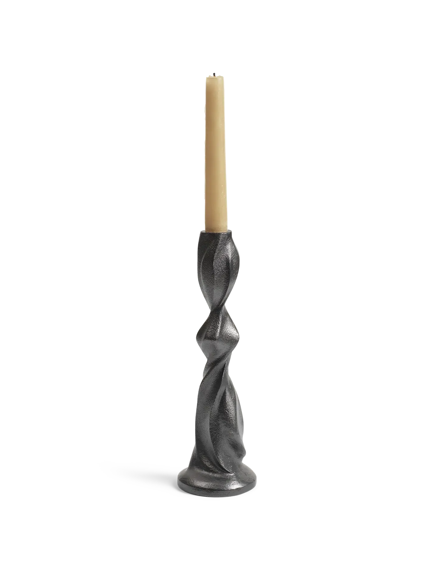 Gale Medium Candle Holder - Blackened Aluminium