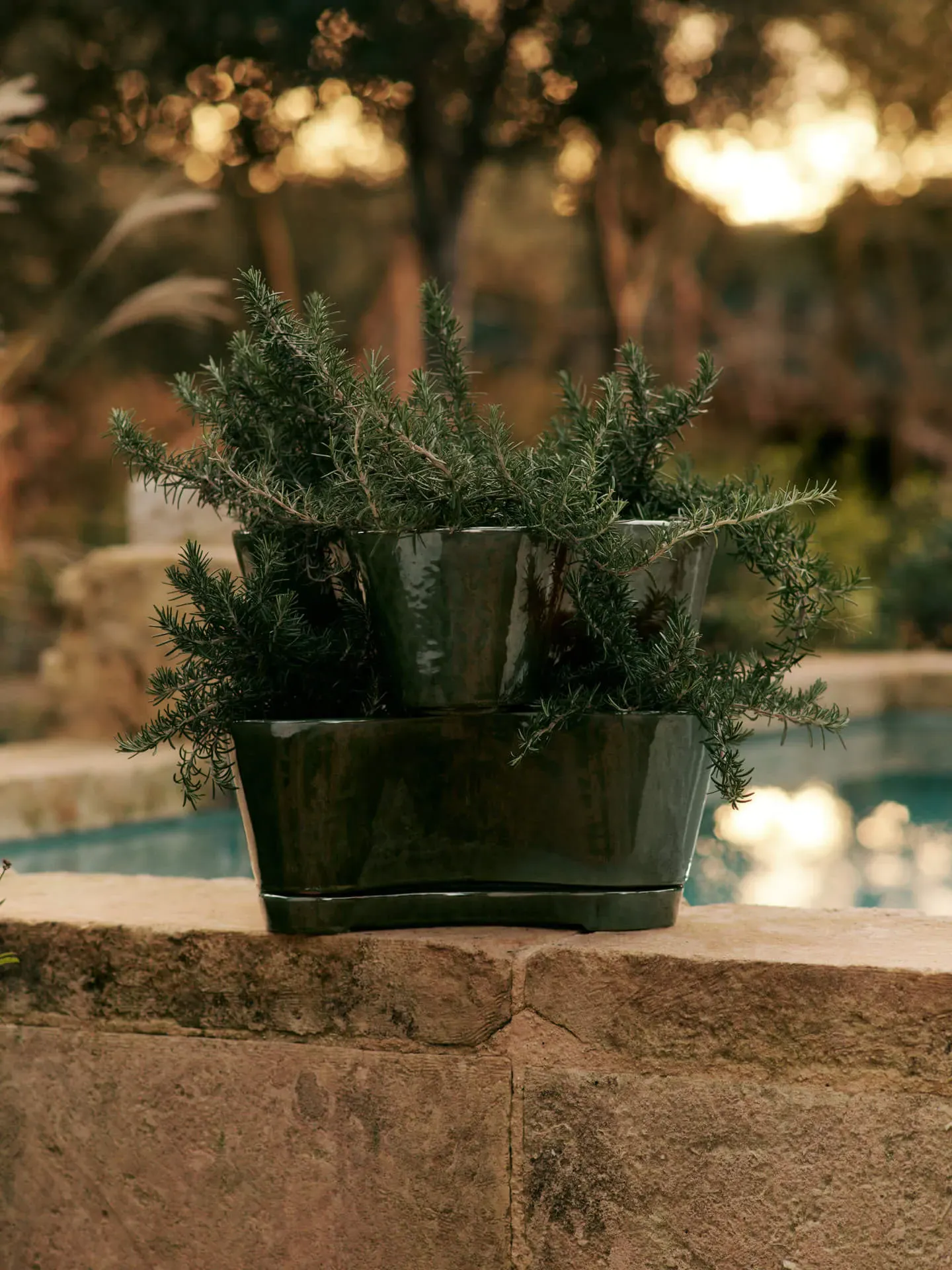 Gemi Stackable Planters Set of 2 - Moss Green