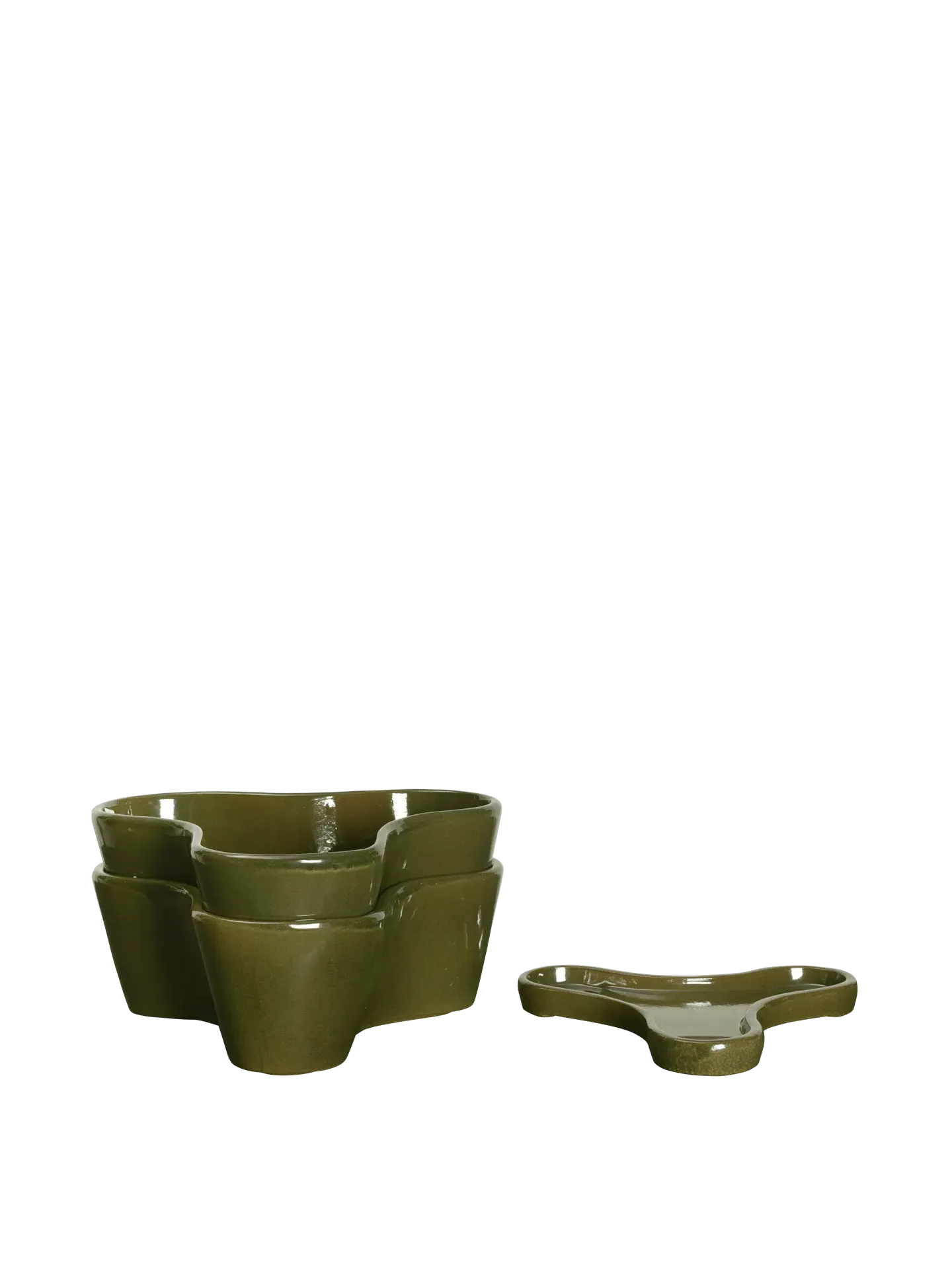 Gemi Stackable Planters Set of 2 - Moss Green