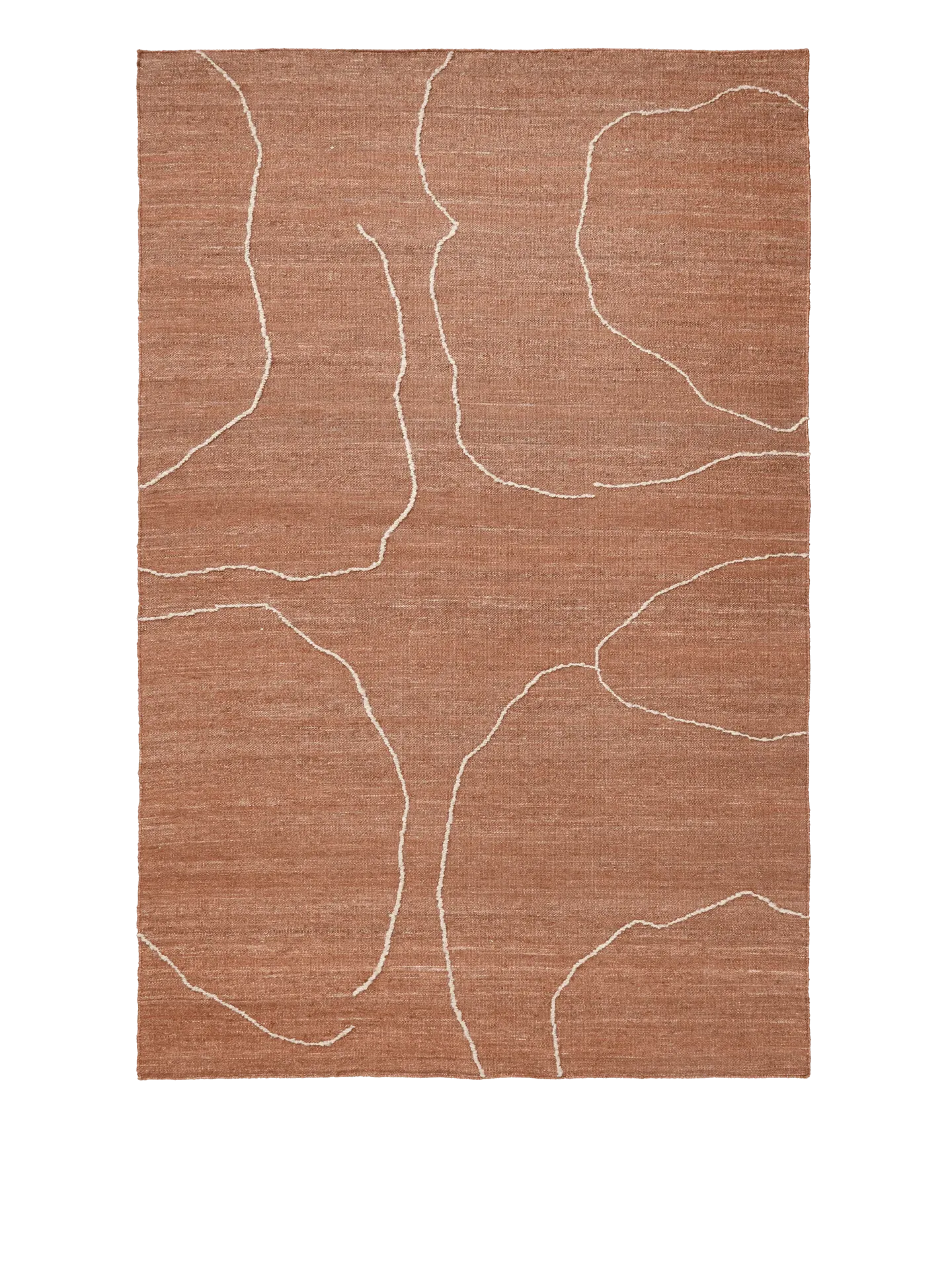 Gesso Jute Rug - Terracotta, Off-White