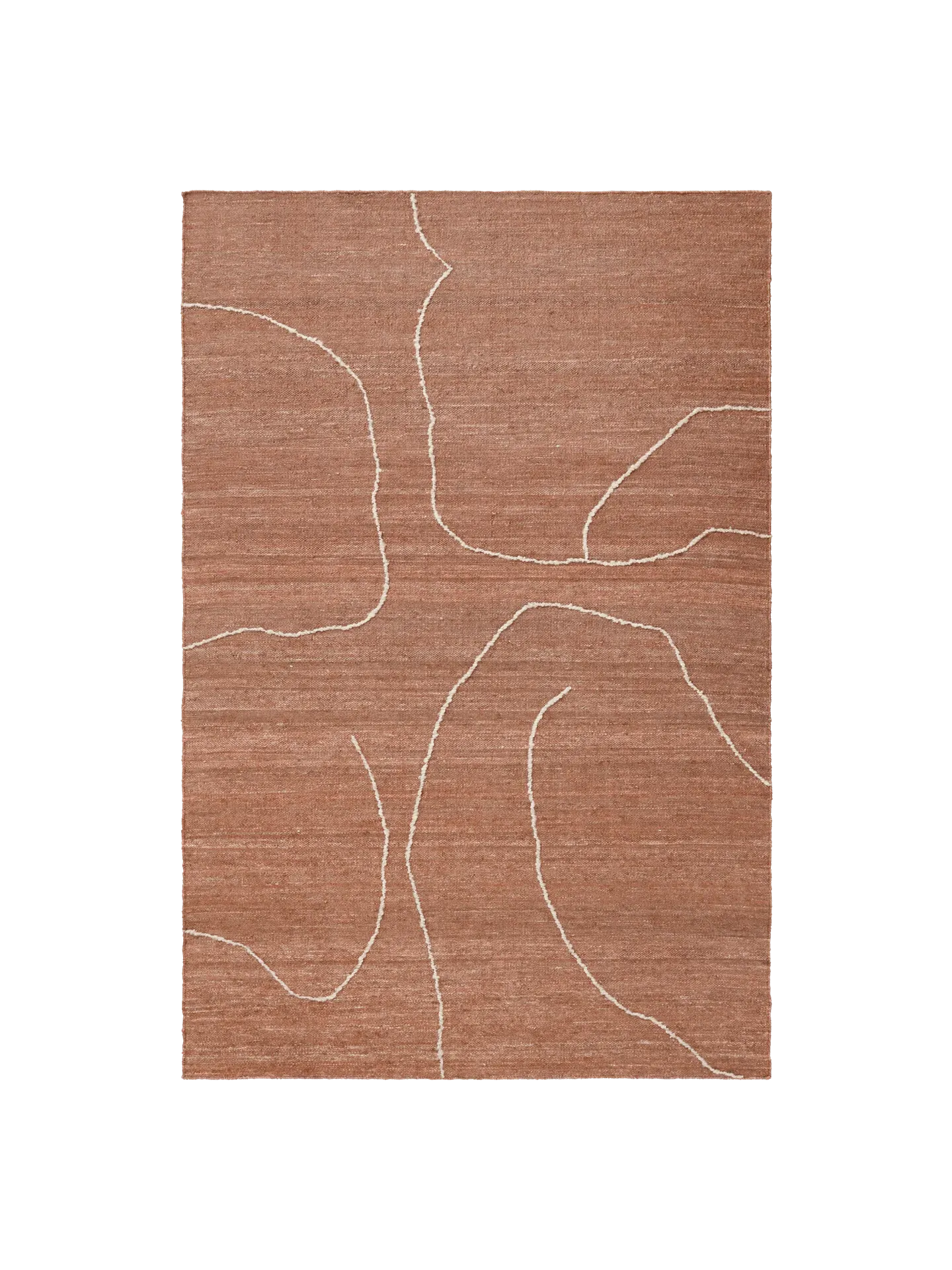 Gesso Jute Rug - Terracotta, Off-White