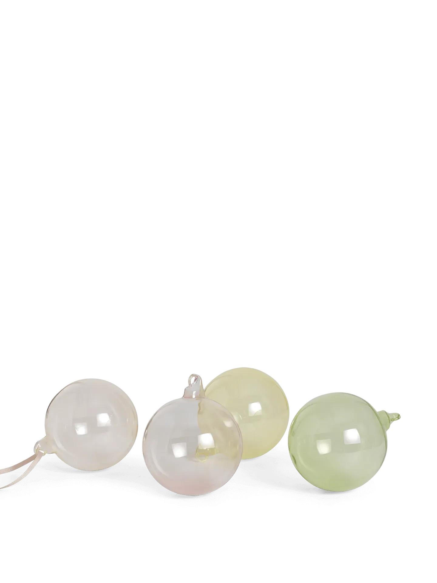 Glass Baubles Large Set of 4 - Mixed Light image