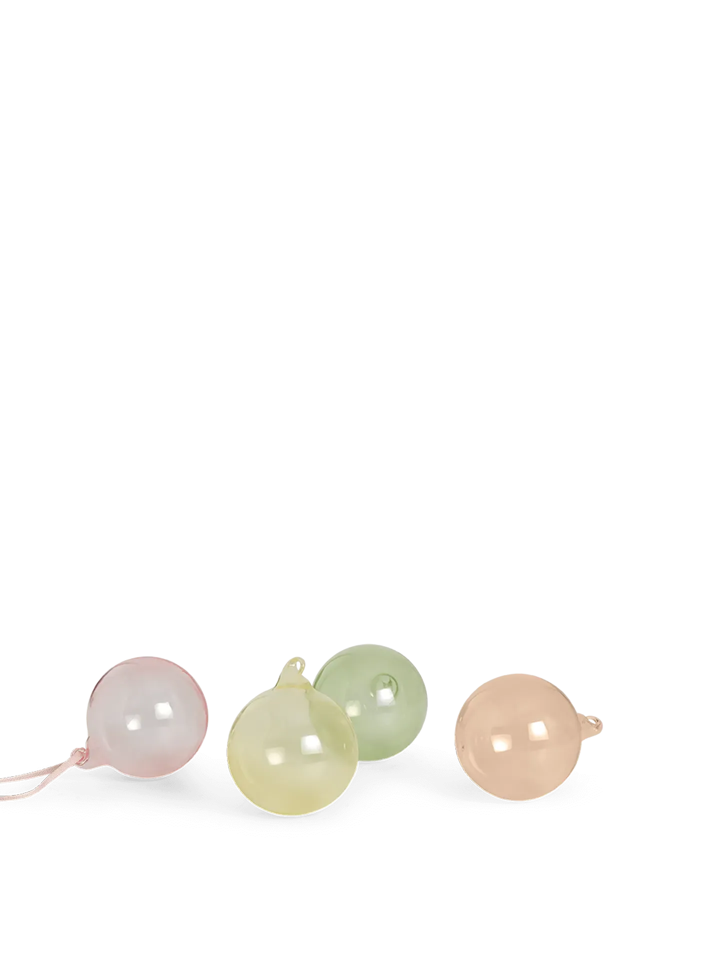 Glass Baubles Medium Set of 4 - Mixed Light