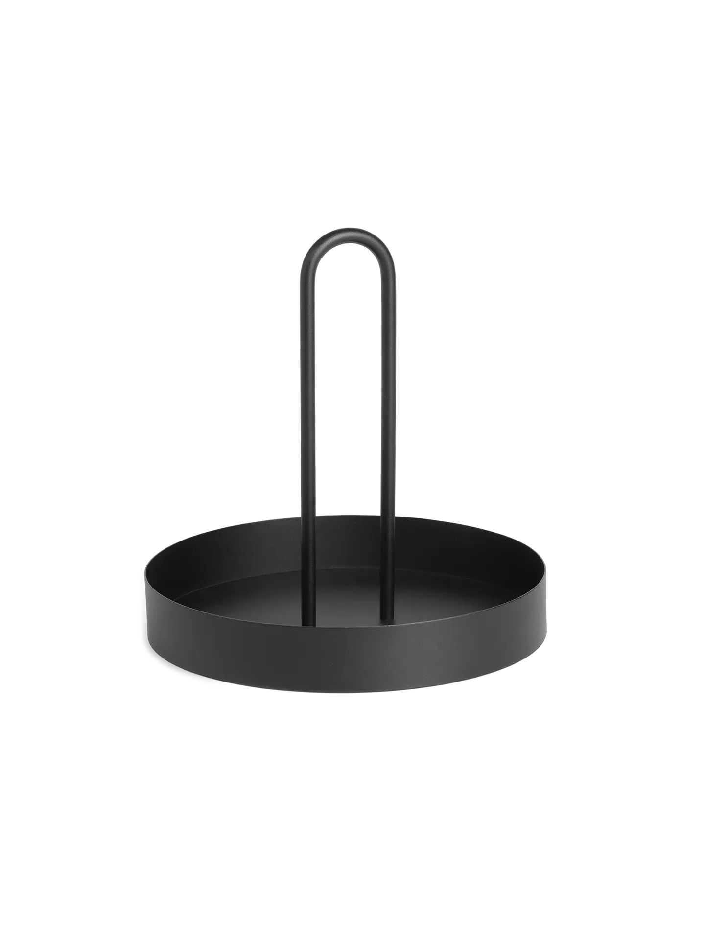 Grib Round Tray with Handle - Black image