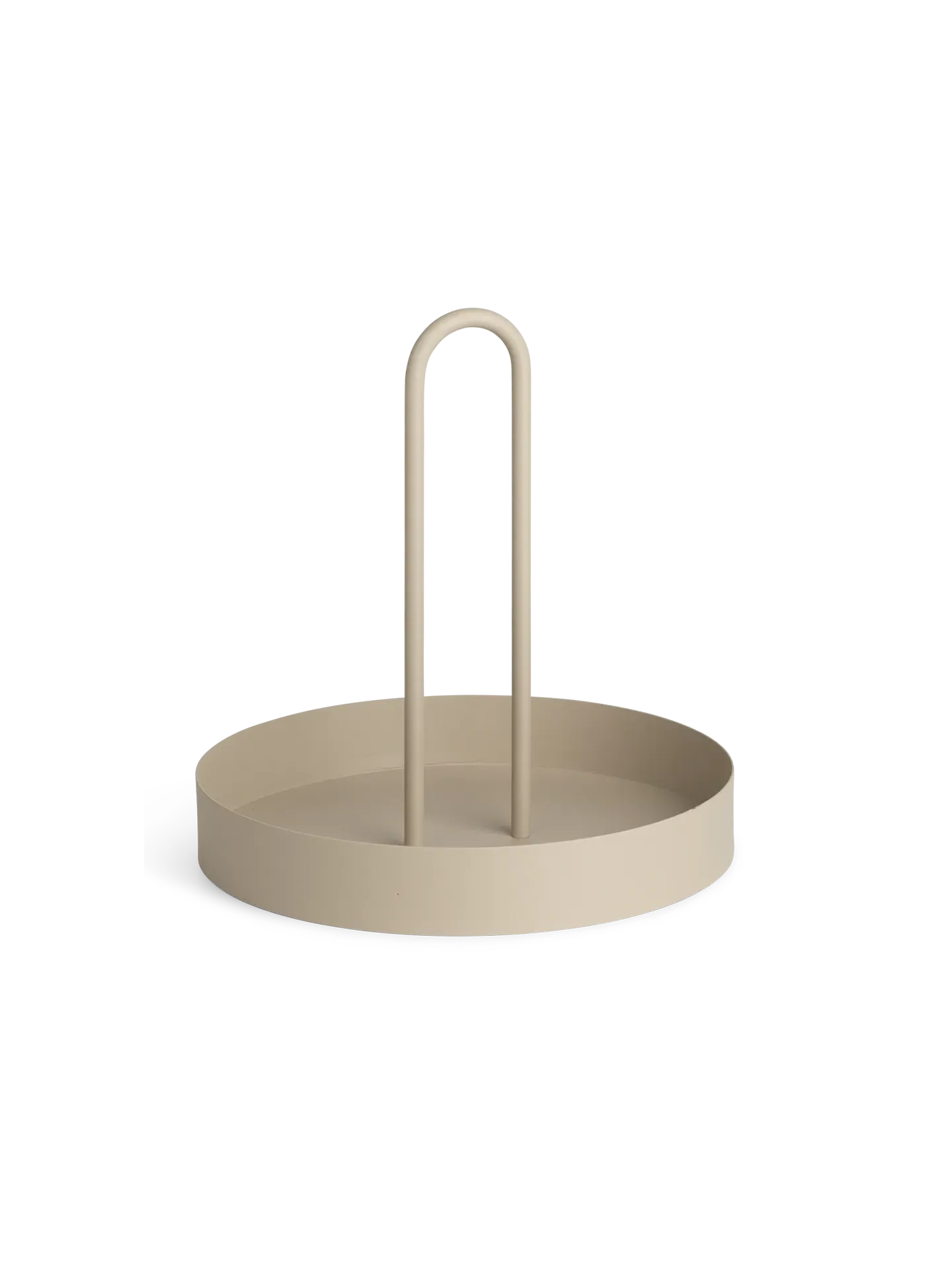 Grib Round Tray with Handle - Cashmere