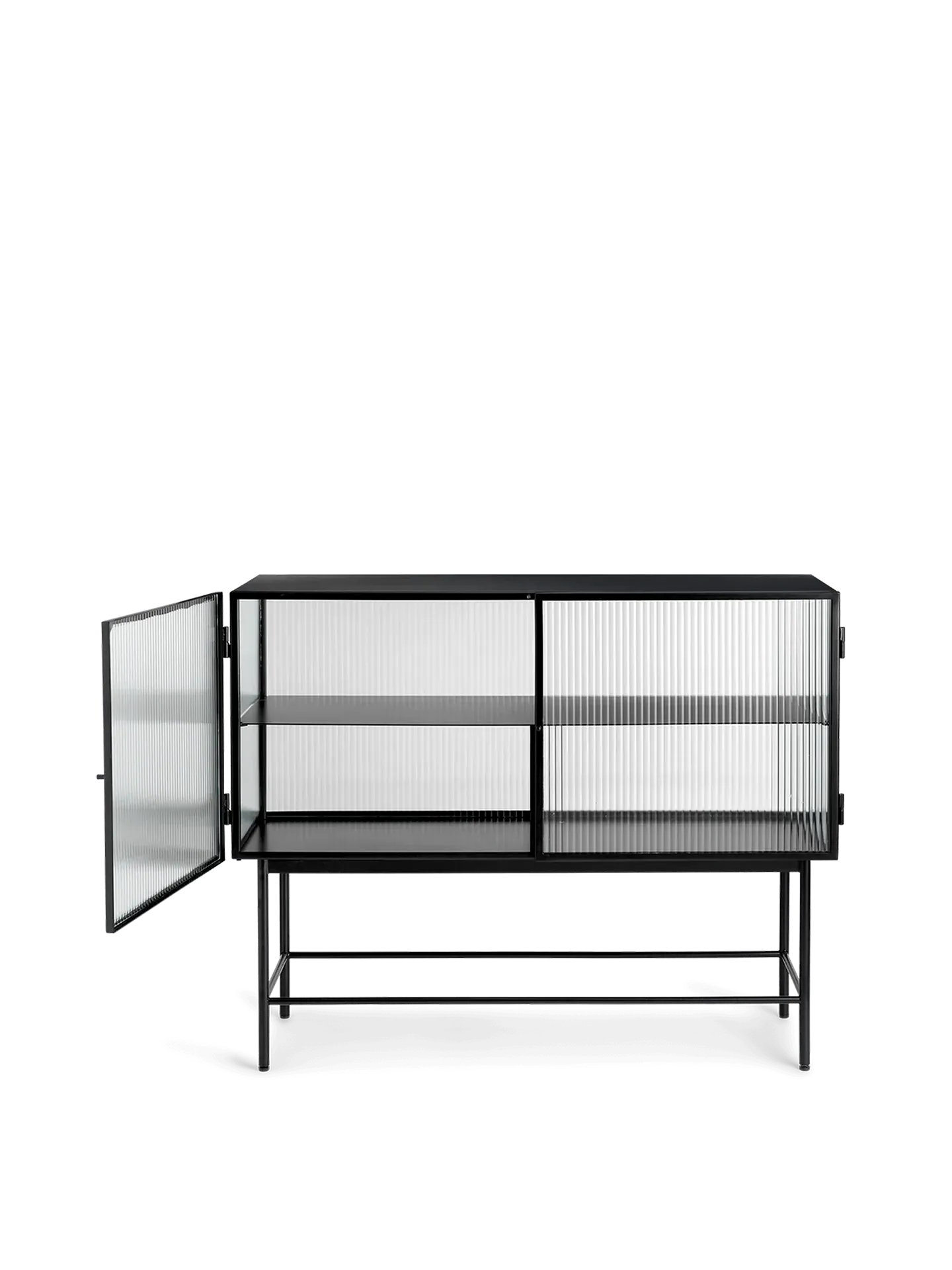 Haze Sideboard with Reeded Glass - Black