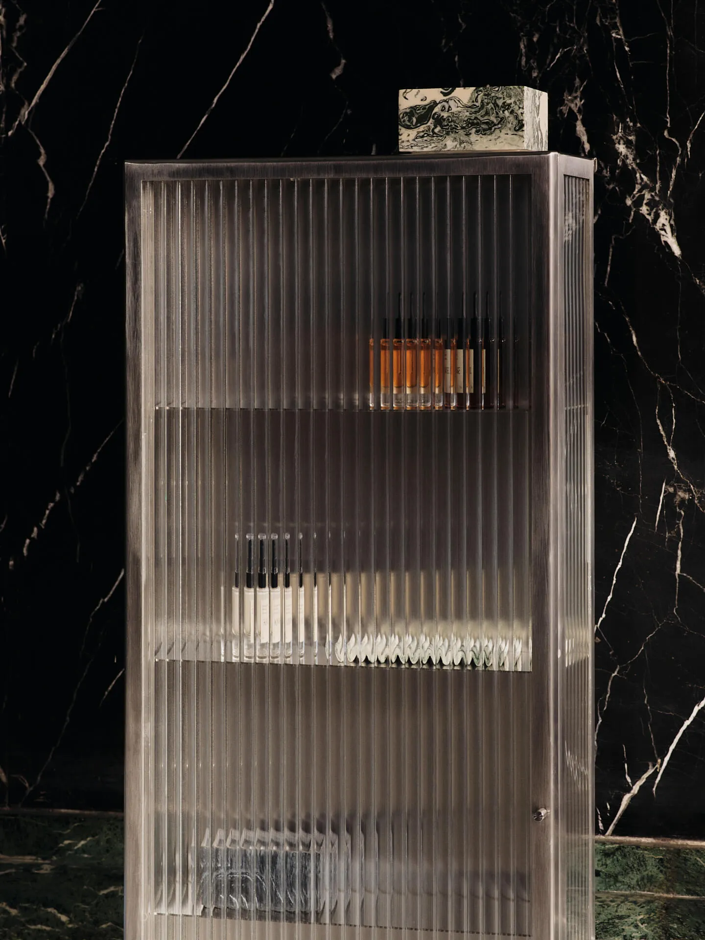 Haze Tall Wall Cabinet - Brushed Stainless Steel