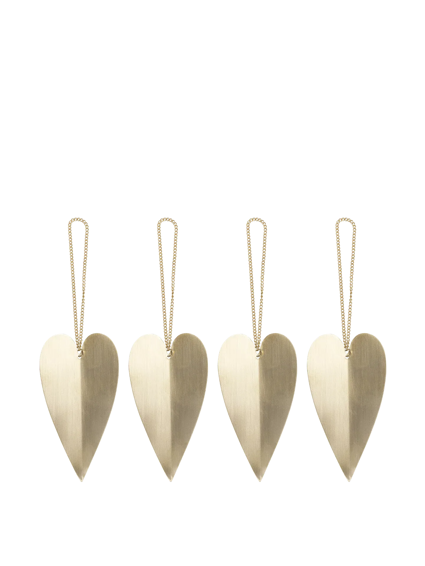 Heart Brass Ornaments - Set of 4 image