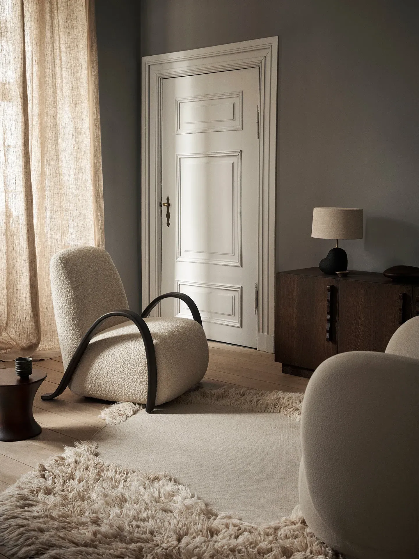 Hebe Small Lamp Base - Dark Grey, Ceramic