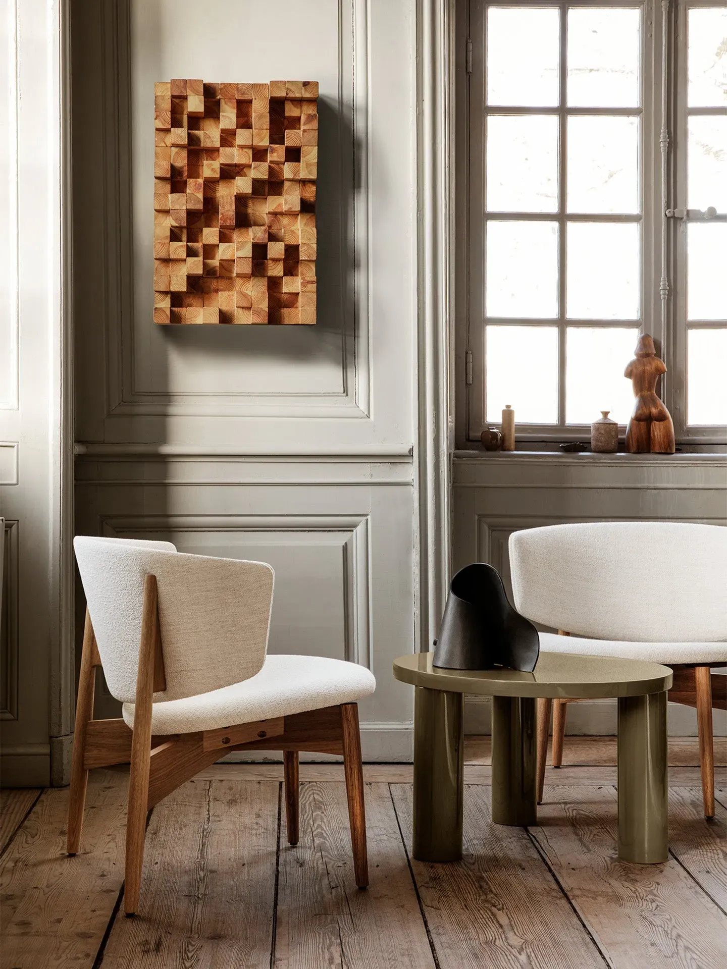 Herman Lounge Chair - Off-White, Oak alternate view