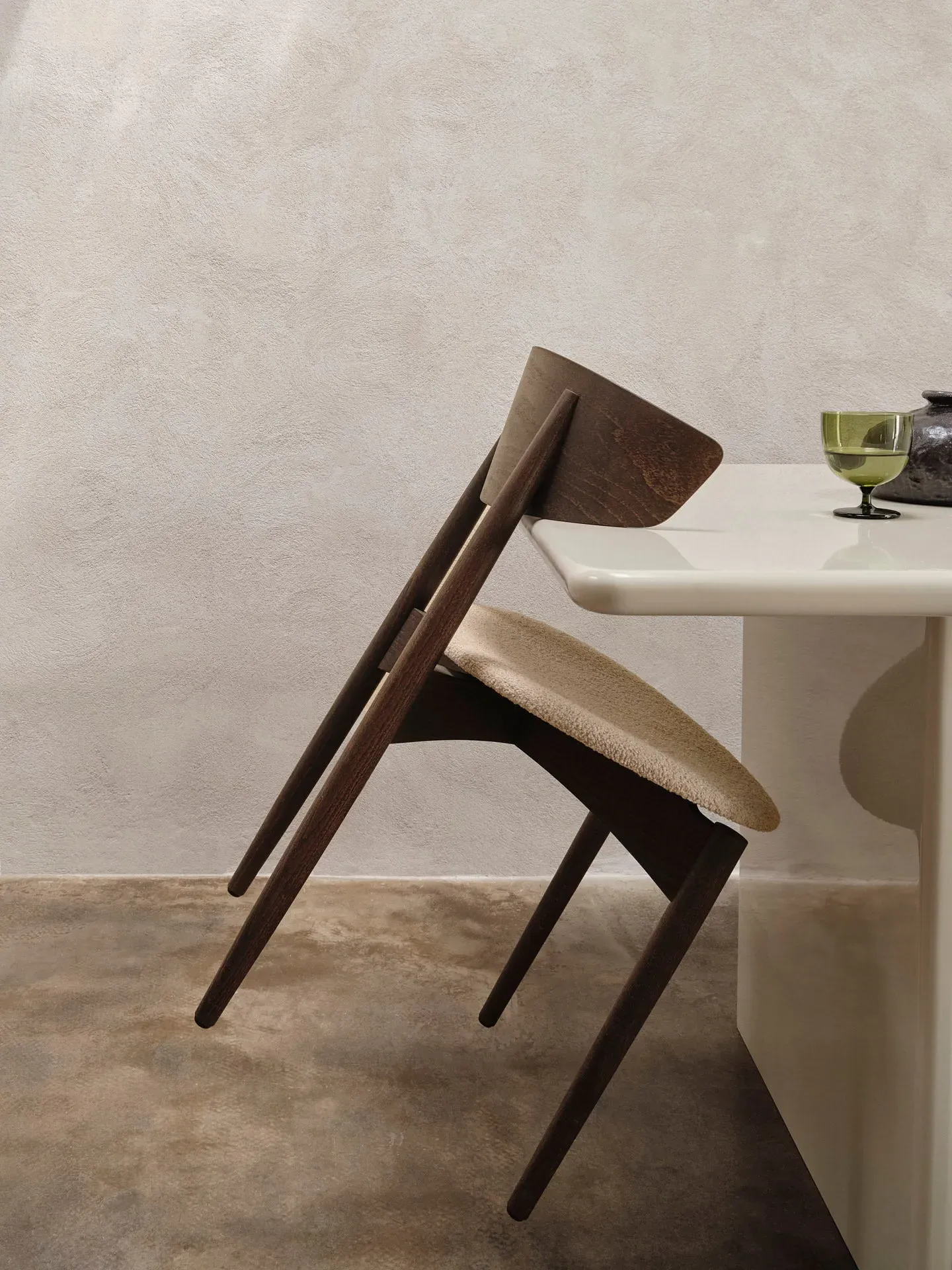 Herman Upholstered Dining Chair - Natural, Bouclé