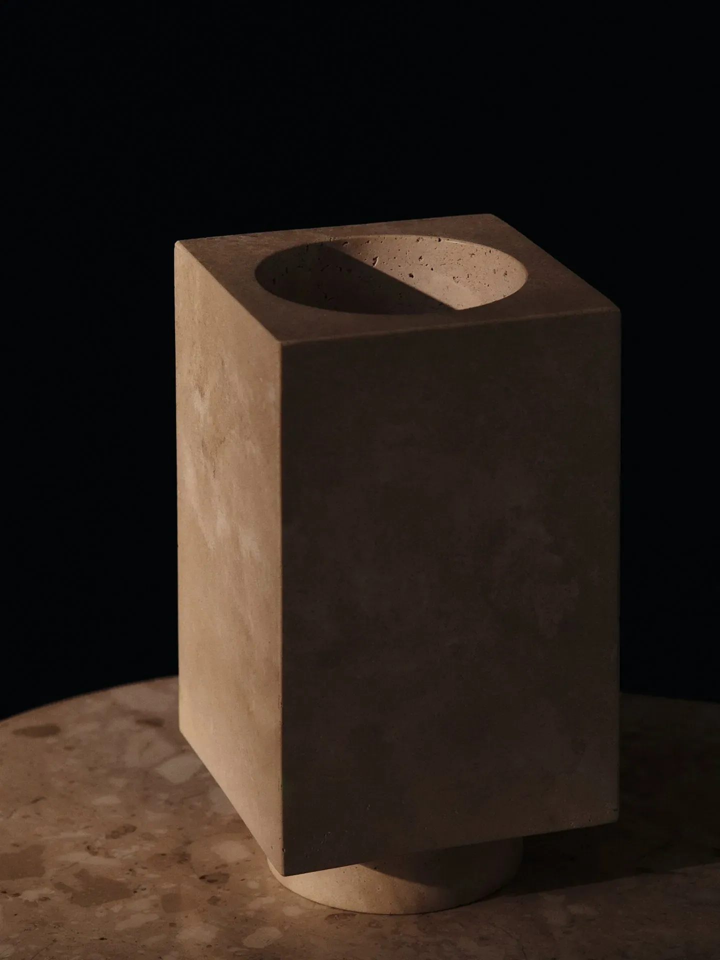 Hew Rectangular Vase - Travertine