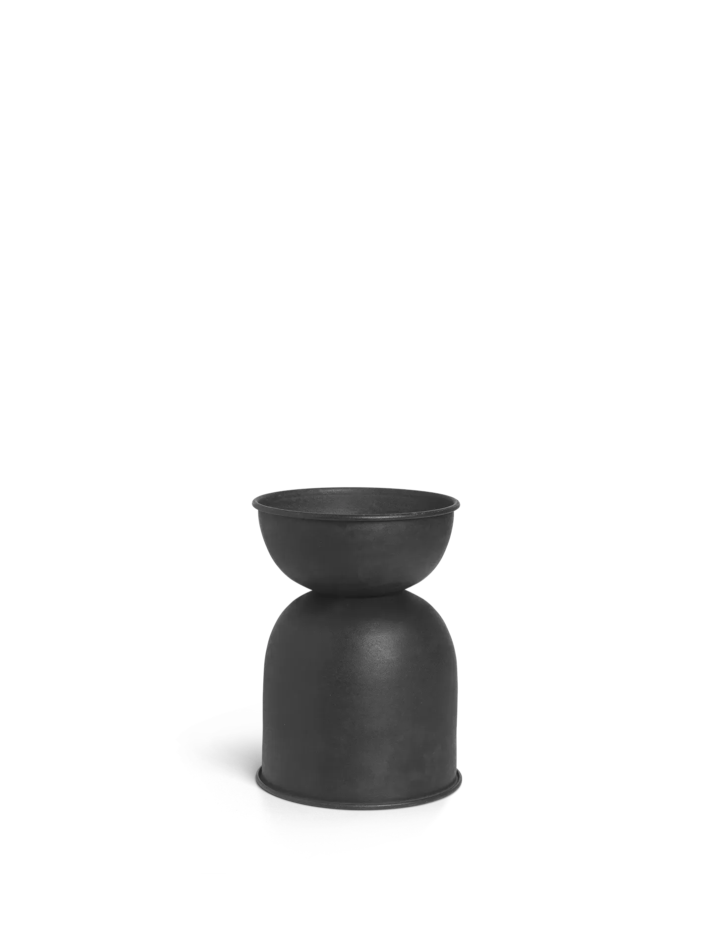 Hourglass Extra Small Plant Pot - Black, Metal