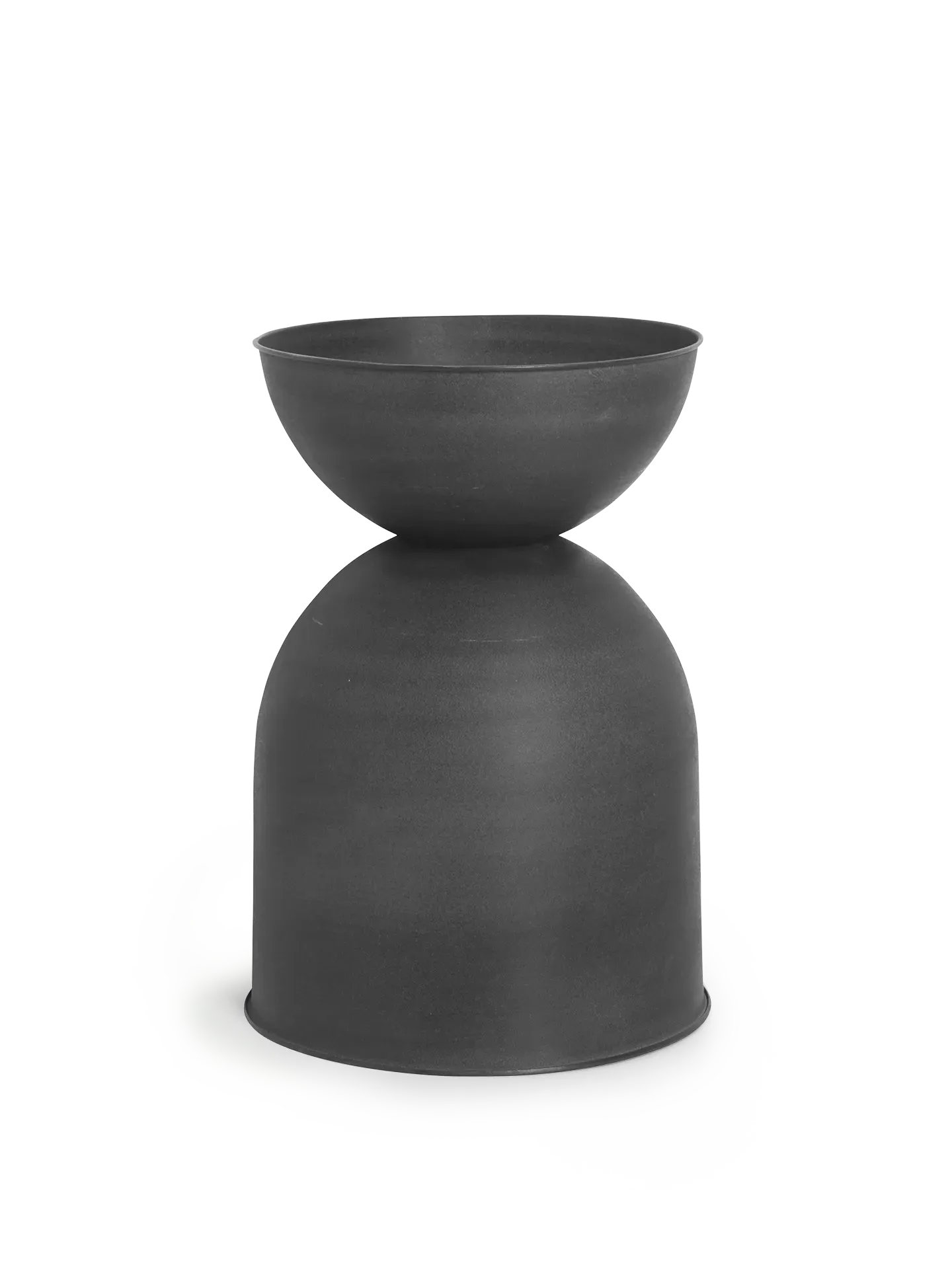 Hourglass Medium Plant Pot - Black, Metal