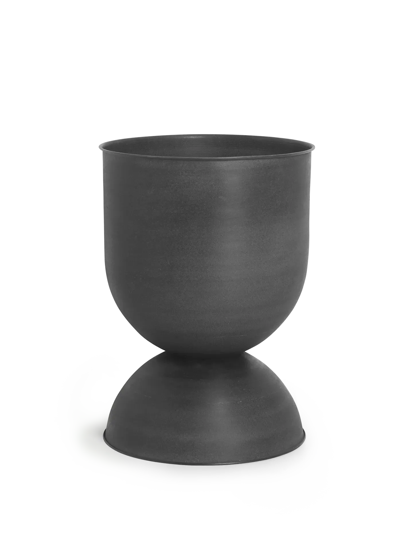 Hourglass Medium Plant Pot - Black, Metal