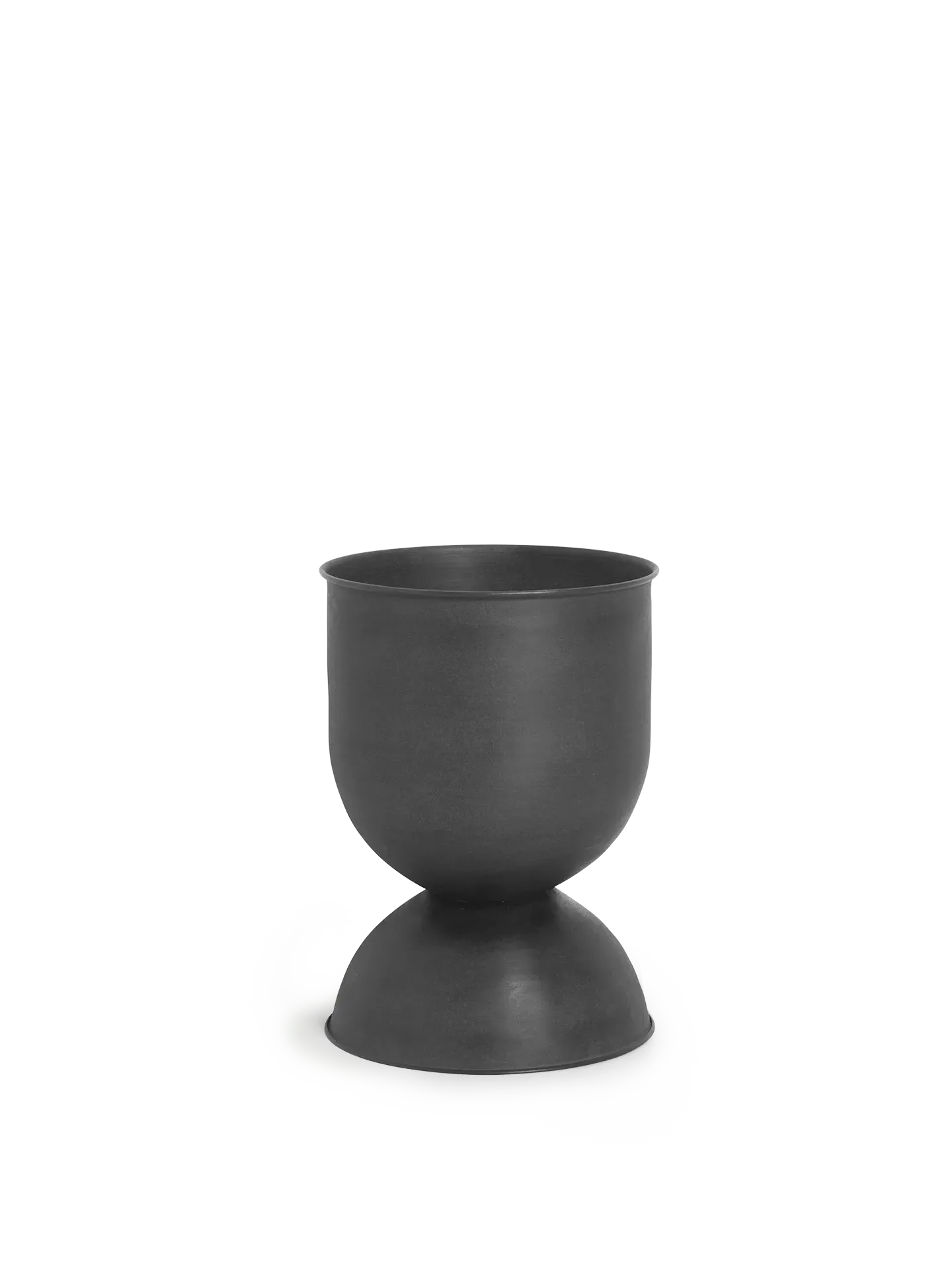 Hourglass Small Plant Pot - Black, Metal