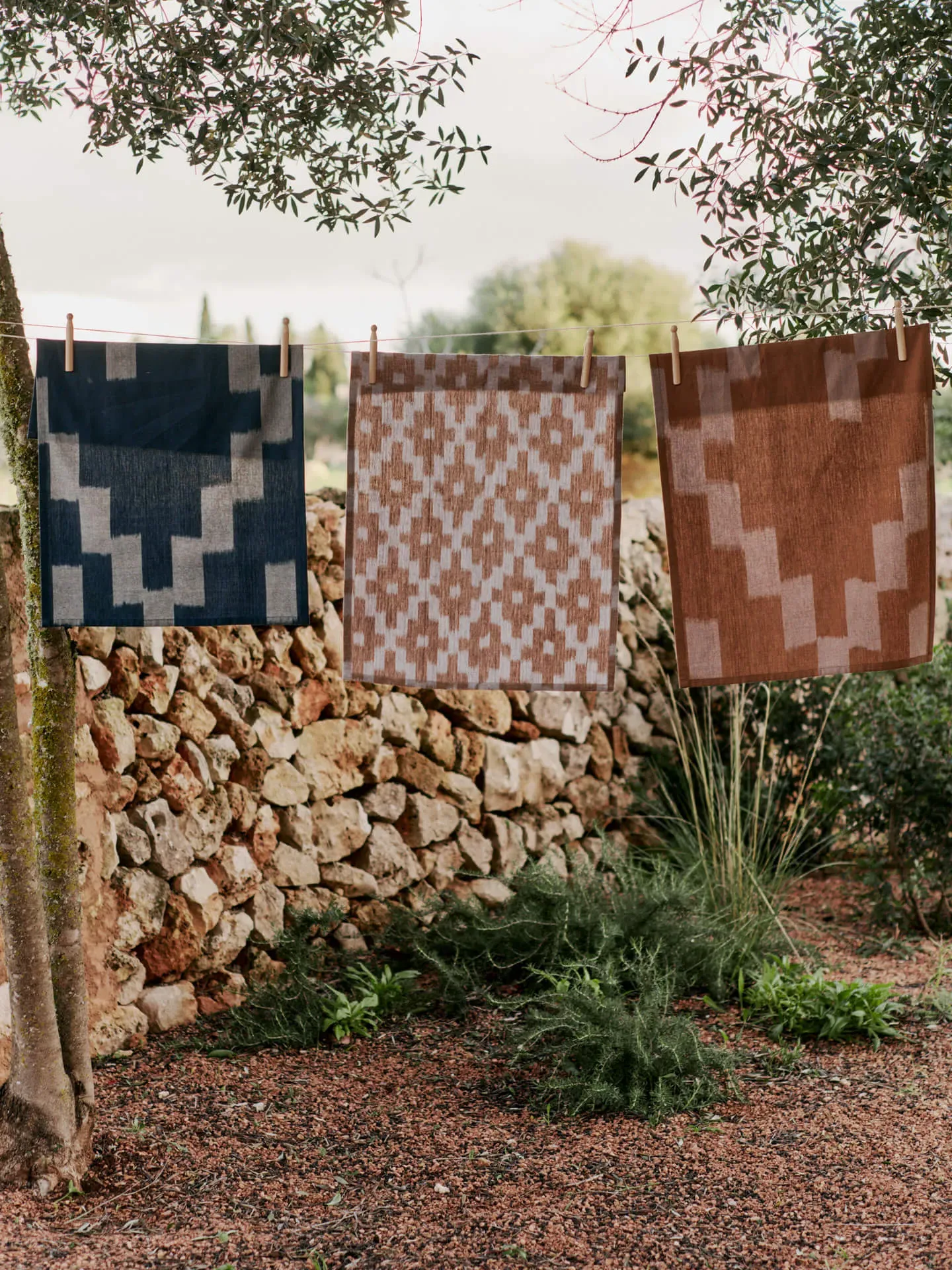 Ikat Tea Towel - Ink Blue